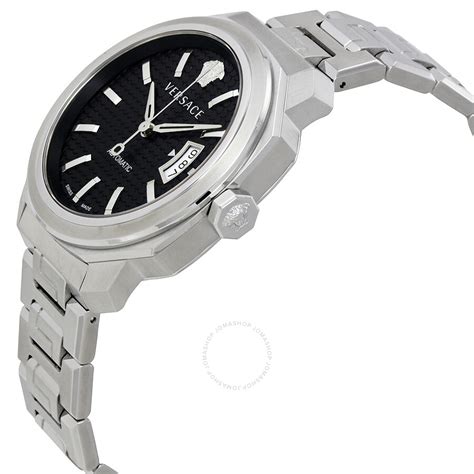 versace dylos black|Versace Dylos Automatic Black Mesh Pattern Dial Men's Watch .